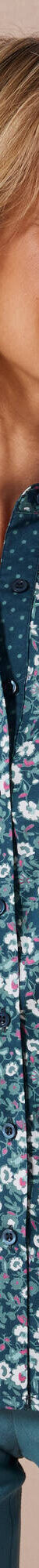 Chemisier boutonné imprimé fleuri (bleu canard / céladon) Chemisier boutonné imprimé fleuri (bleu canard / céladon)